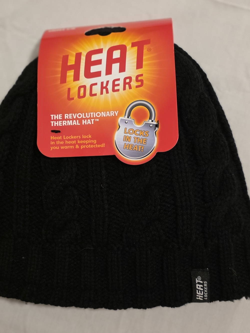 Heat Lockers Black Unisex S/M Thermal Knit Hat